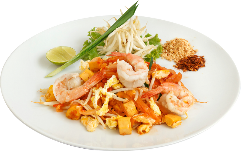 Plate of Pad Thai and Spices